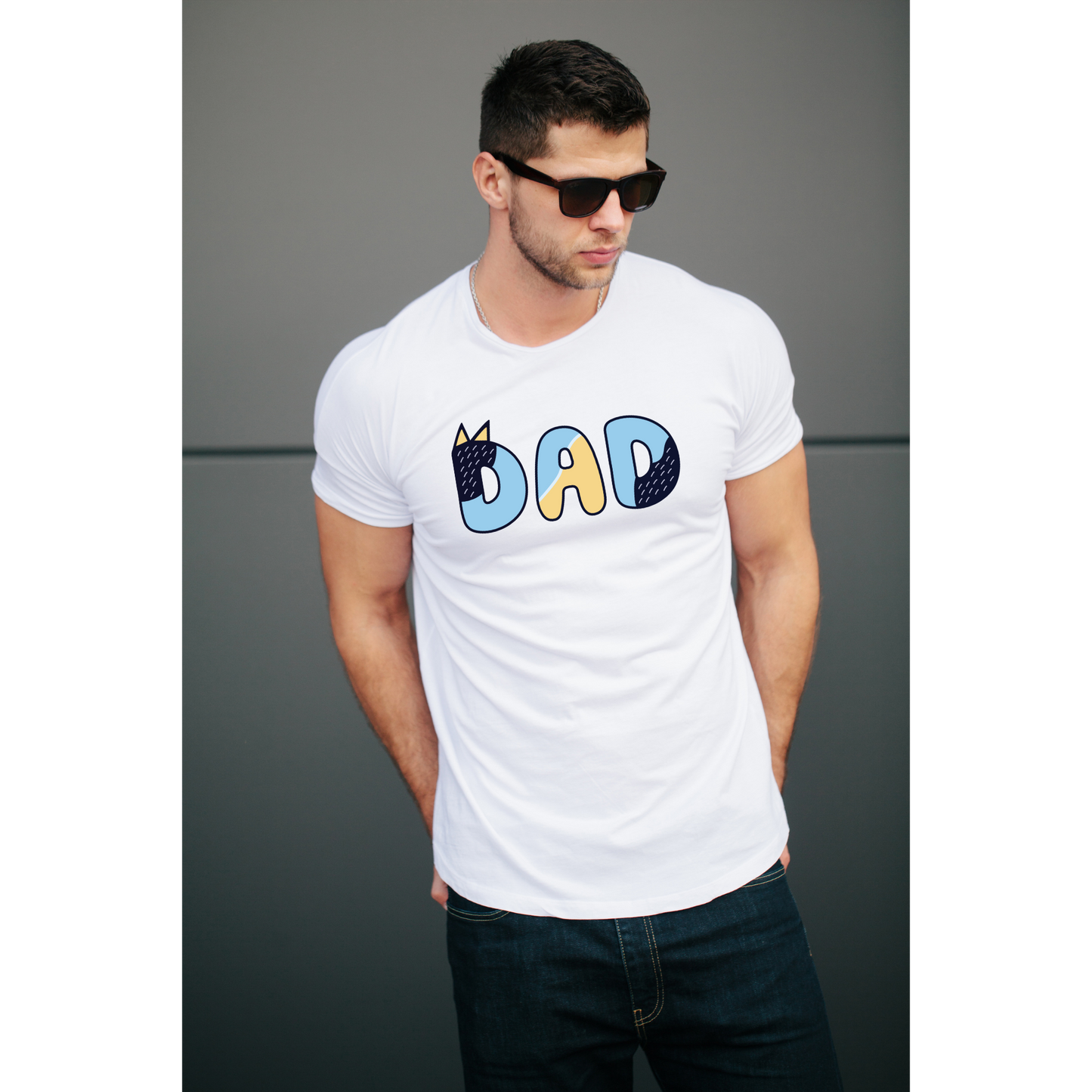DAD Bluey Blue Dog-like T-shirt